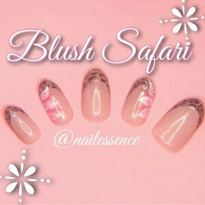 “Blush Safari” Handmade Press On Nail Set